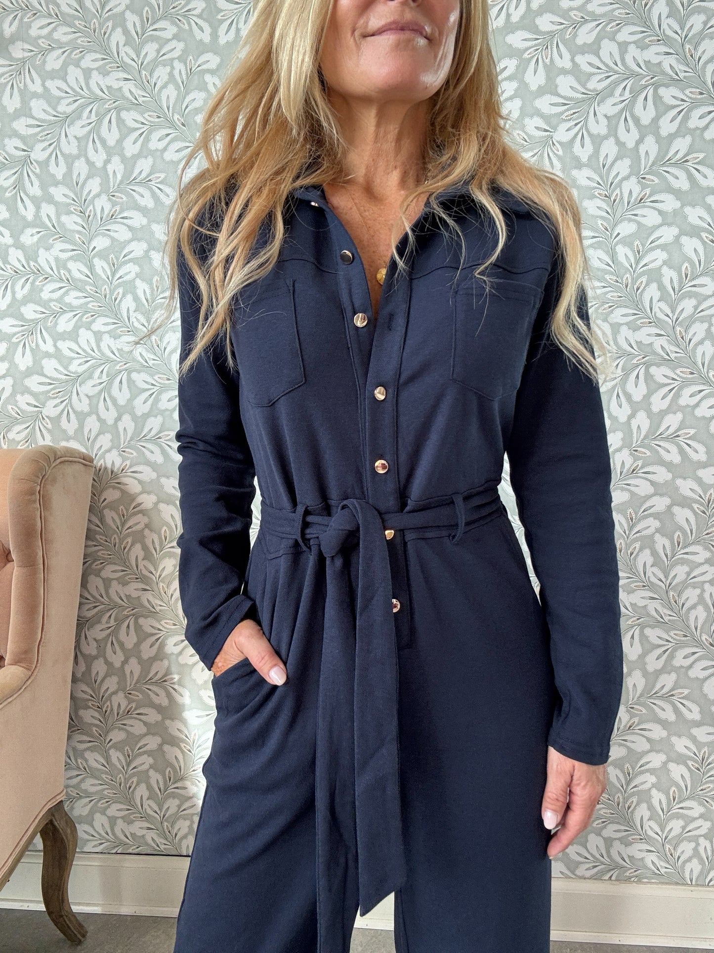 Jersey Jumpsuit Navy