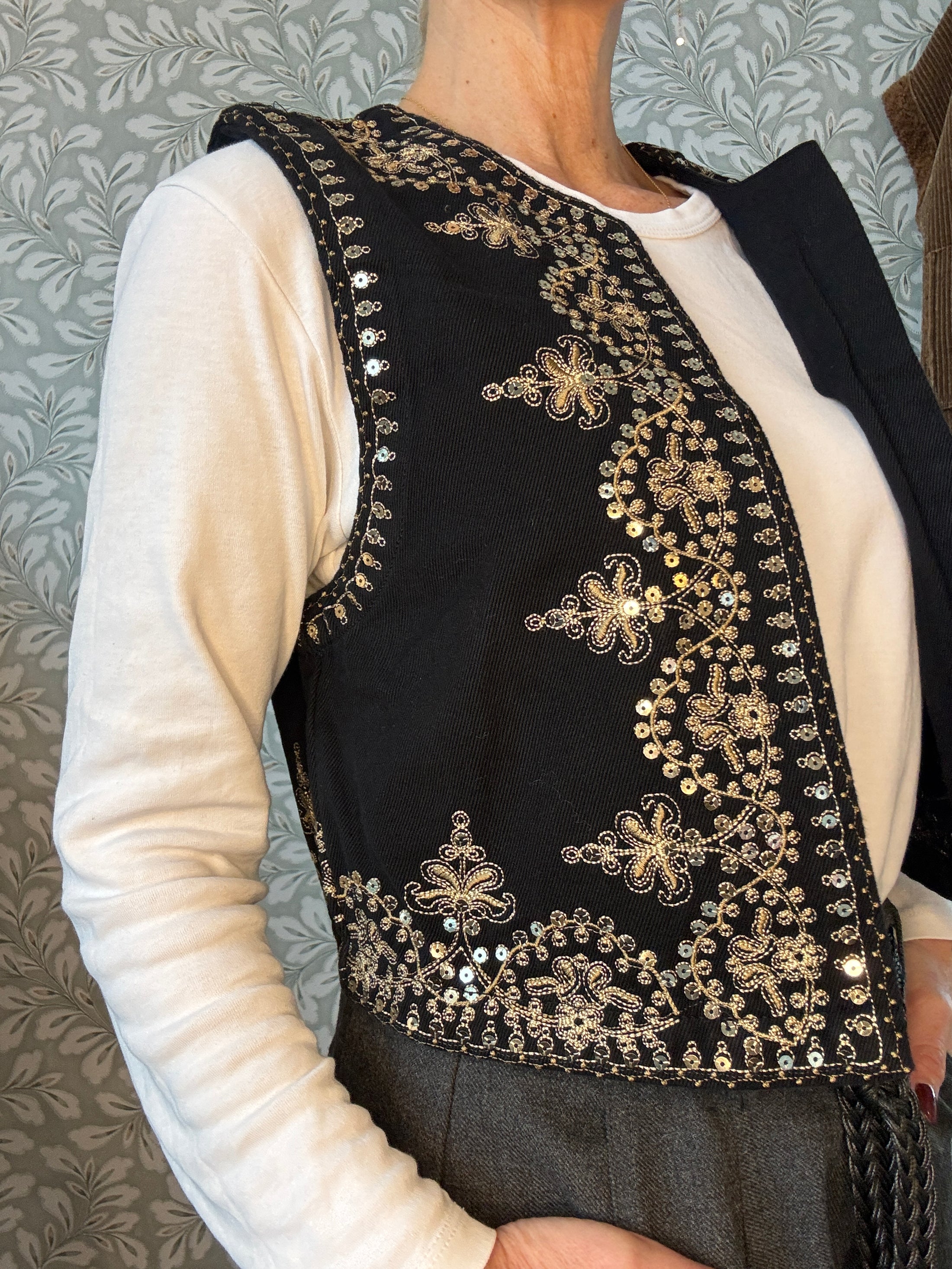 Denim boho vest