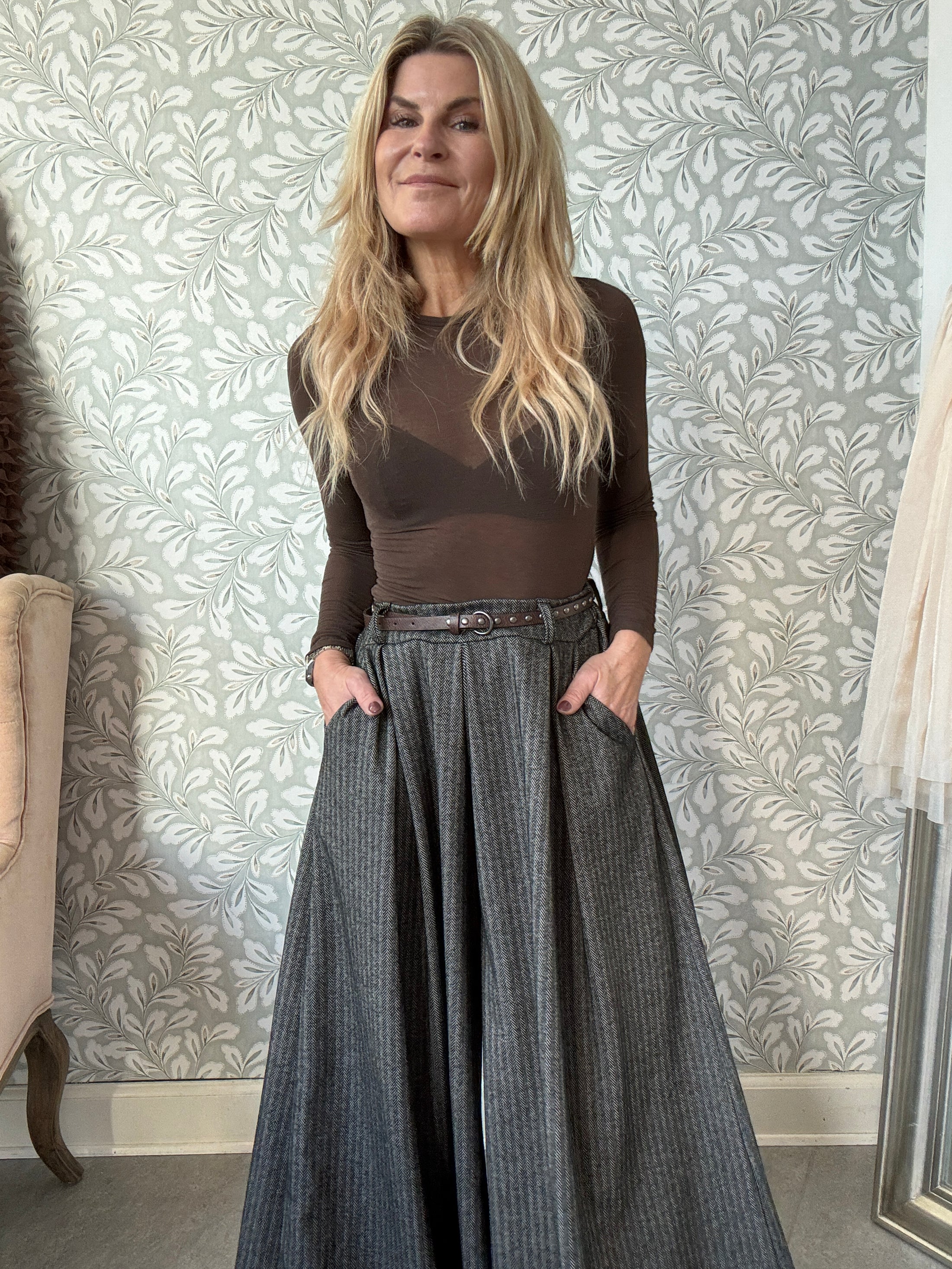 Tweed Wide Pants