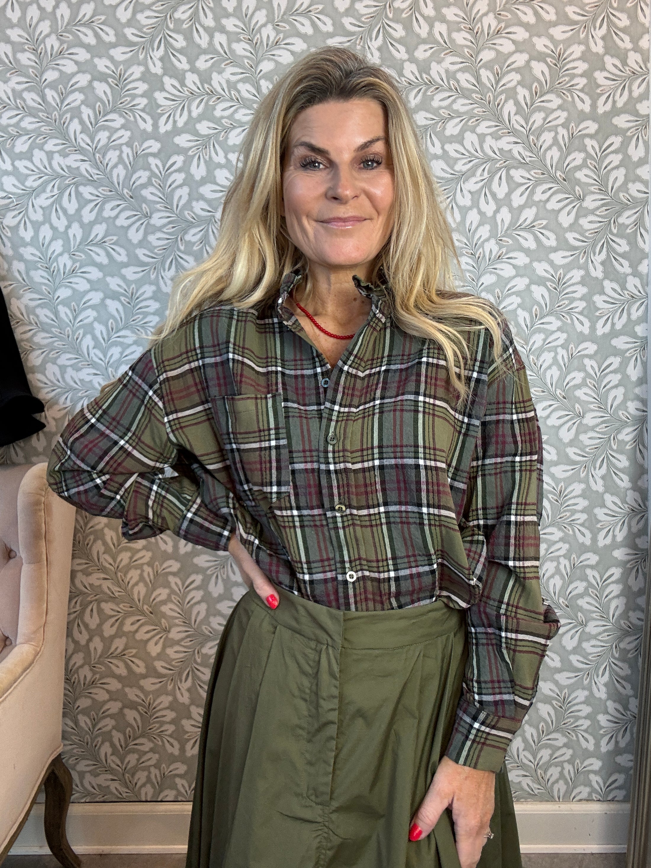 Chekered green shirt