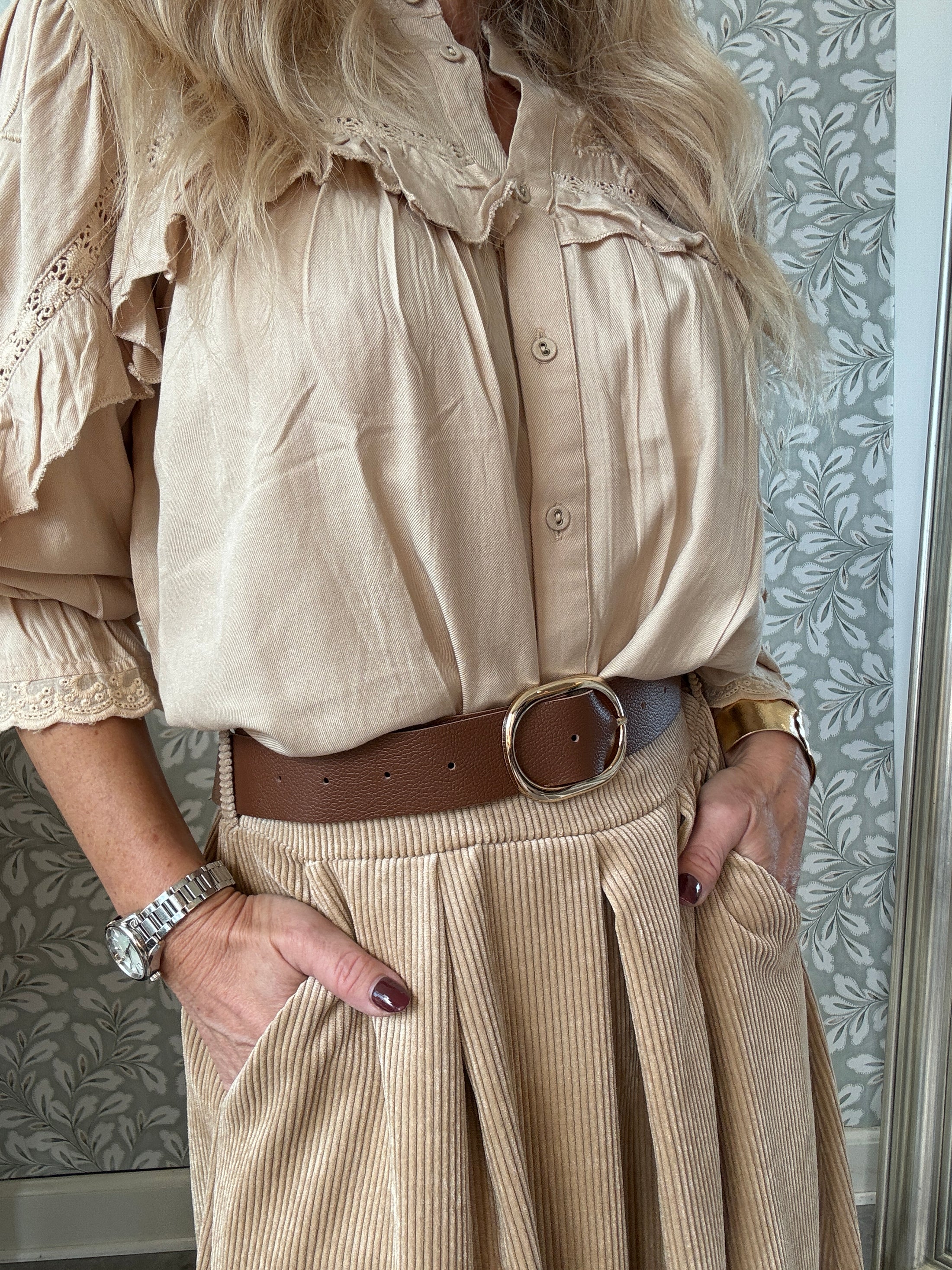 Velvet Skirt beige