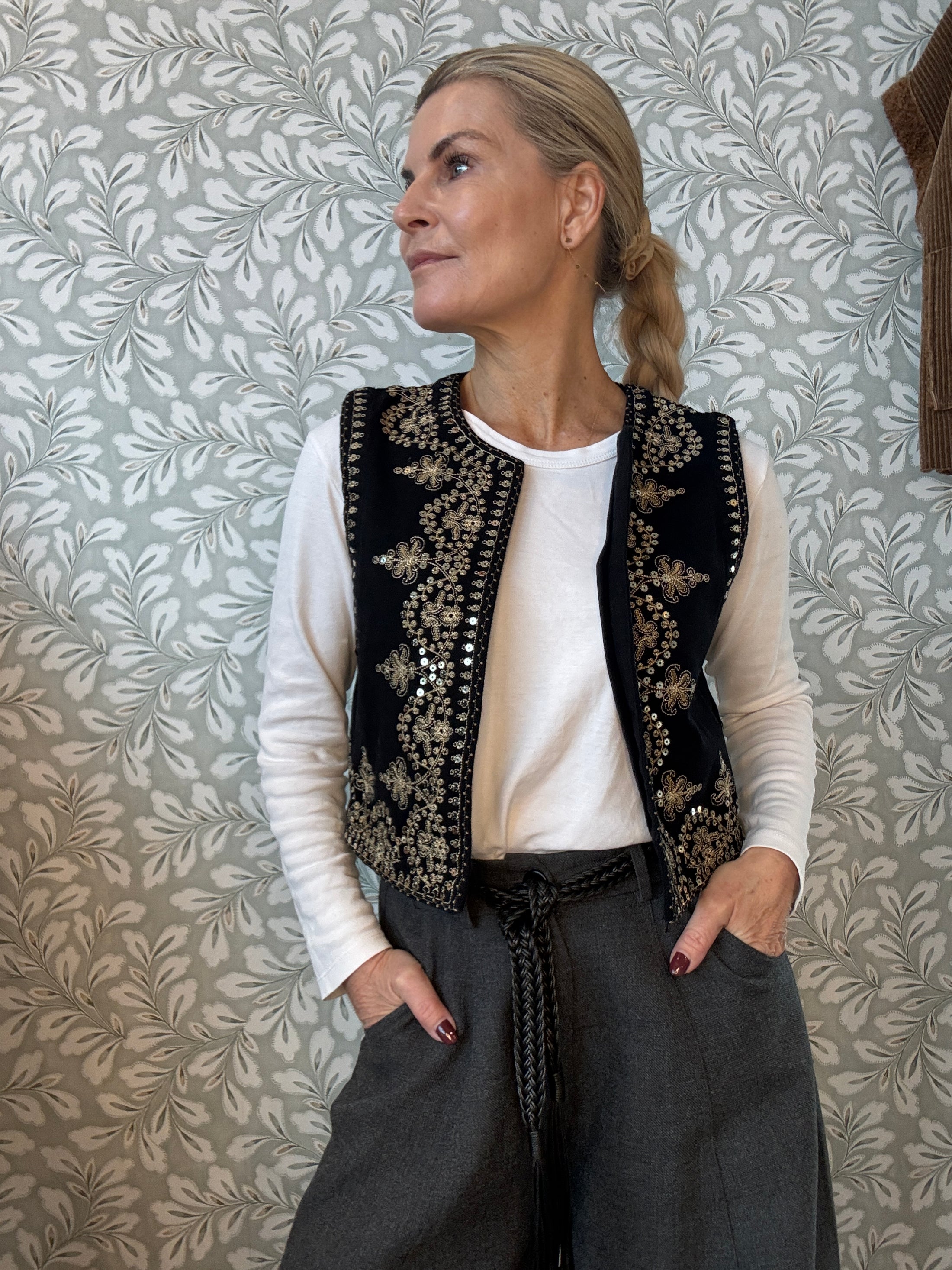 Denim boho vest