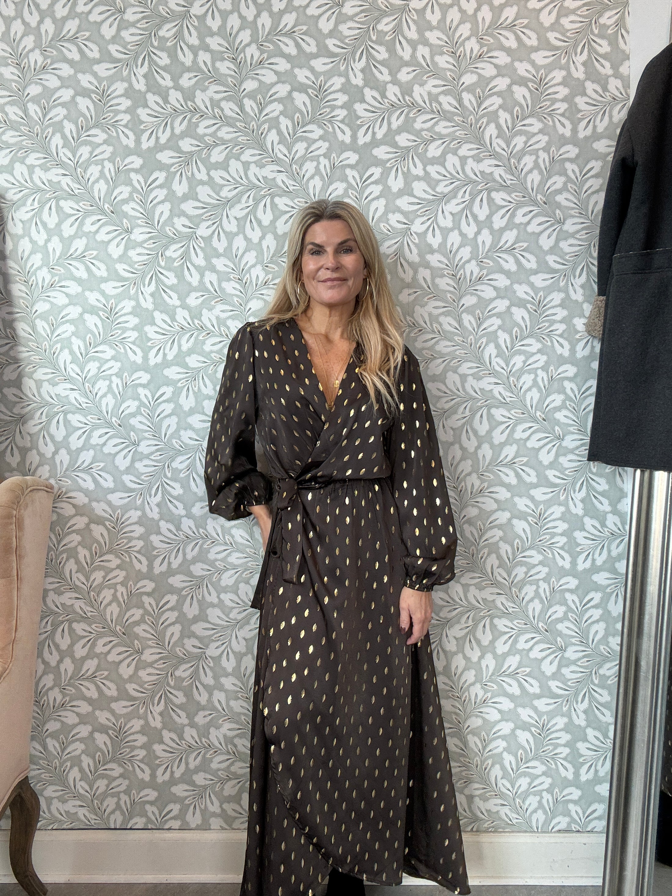 Gold leaf dress Brown