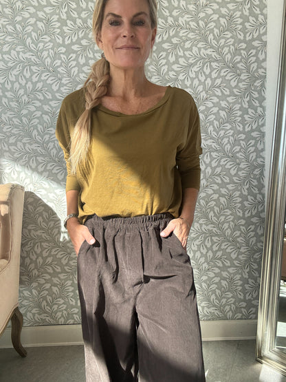 Velvet pants wide Brown