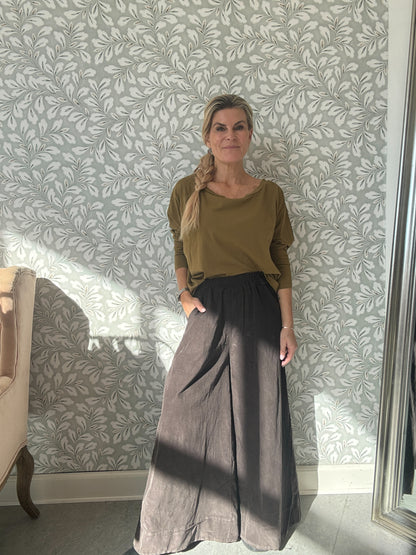 Velvet pants wide Brown