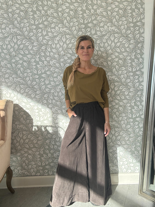 Velvet pants wide Brown