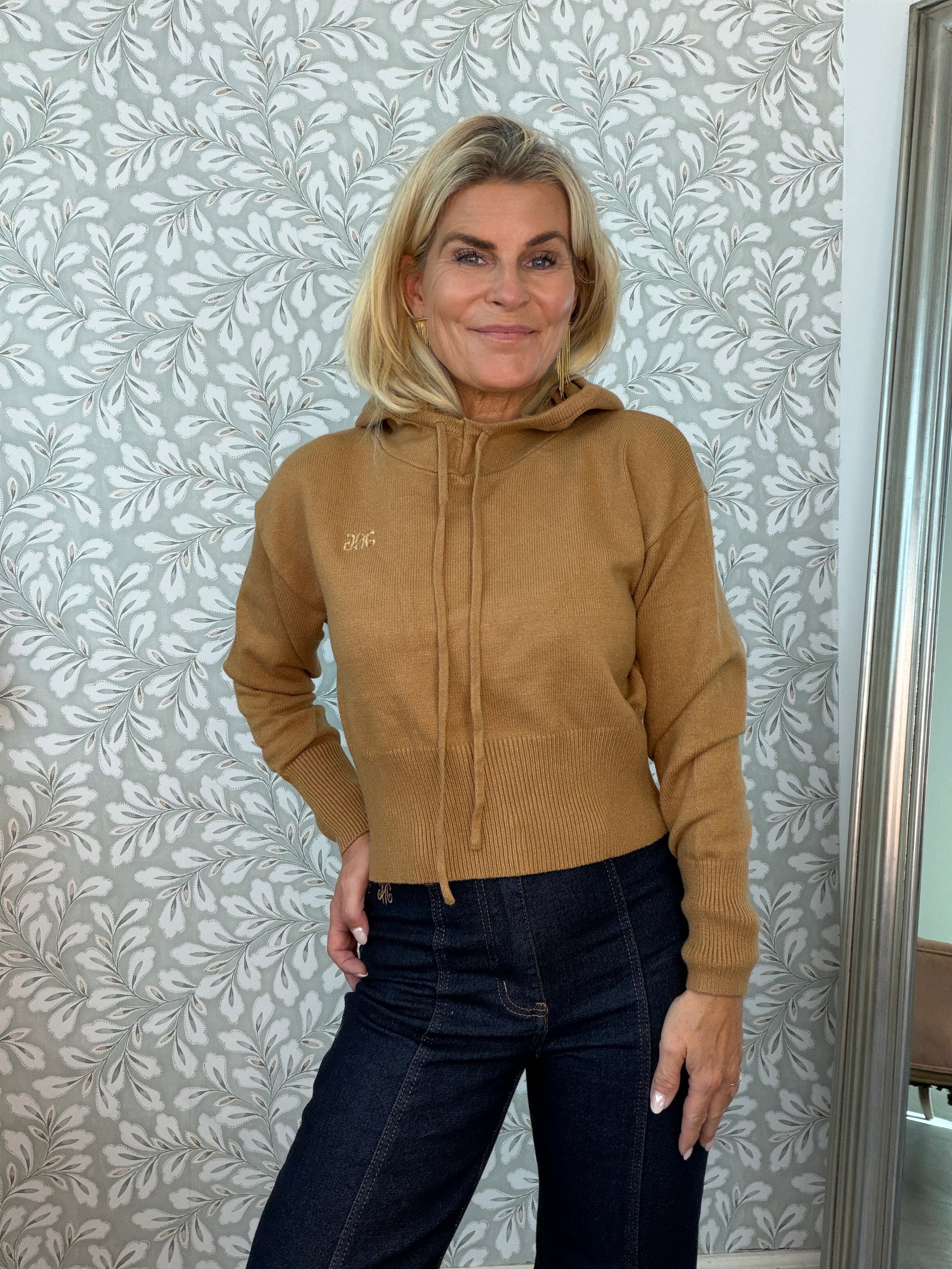Knit hoodie Caramel