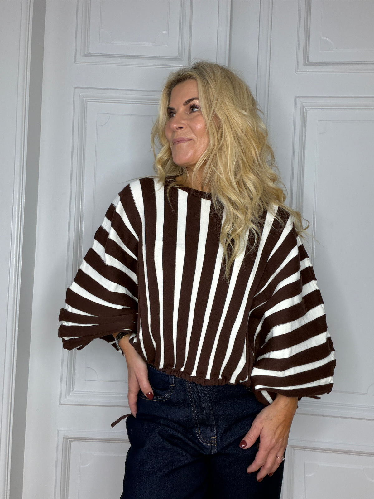 Lola Blouse coffee and creme