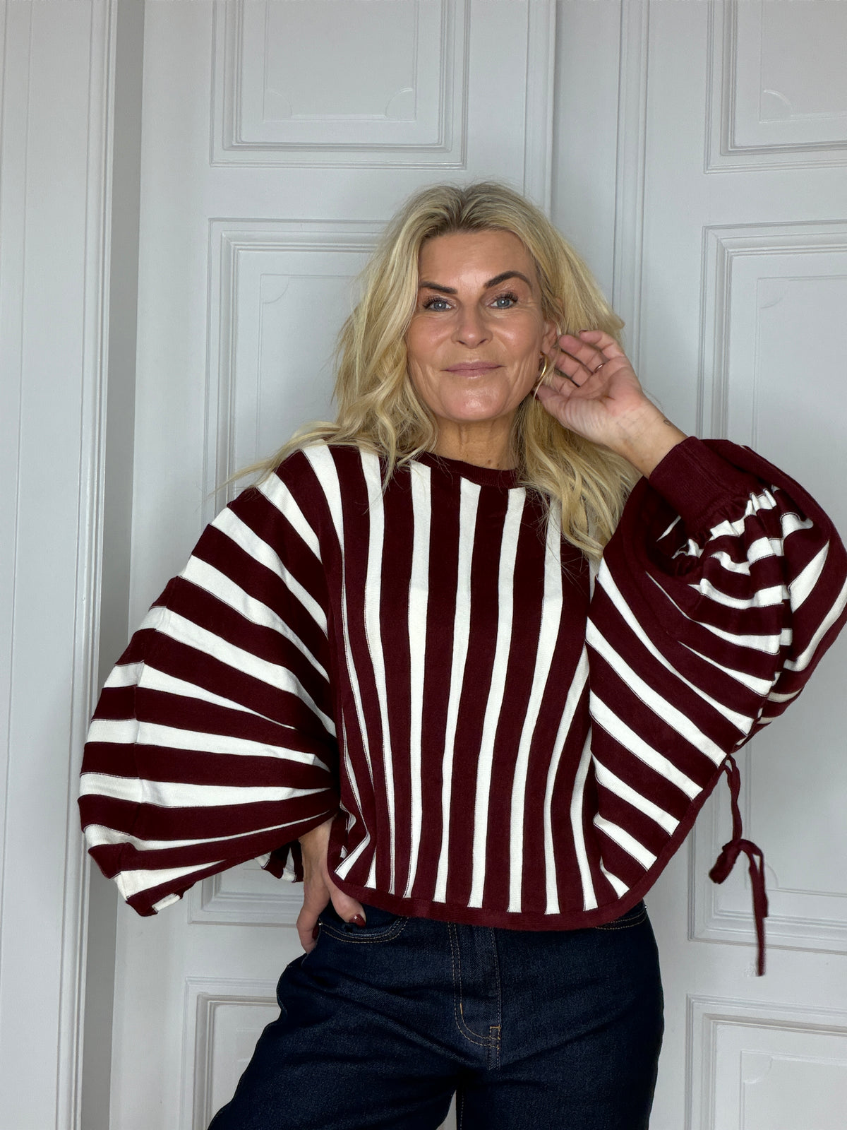 Lola Blouse Plum and creme