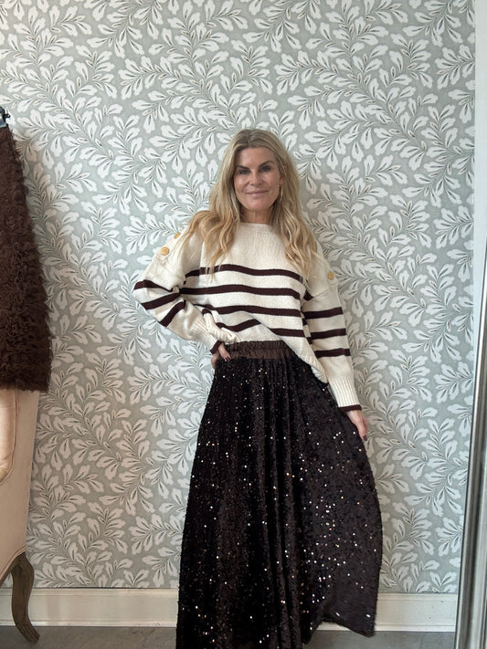 Sequins Skirt Brown