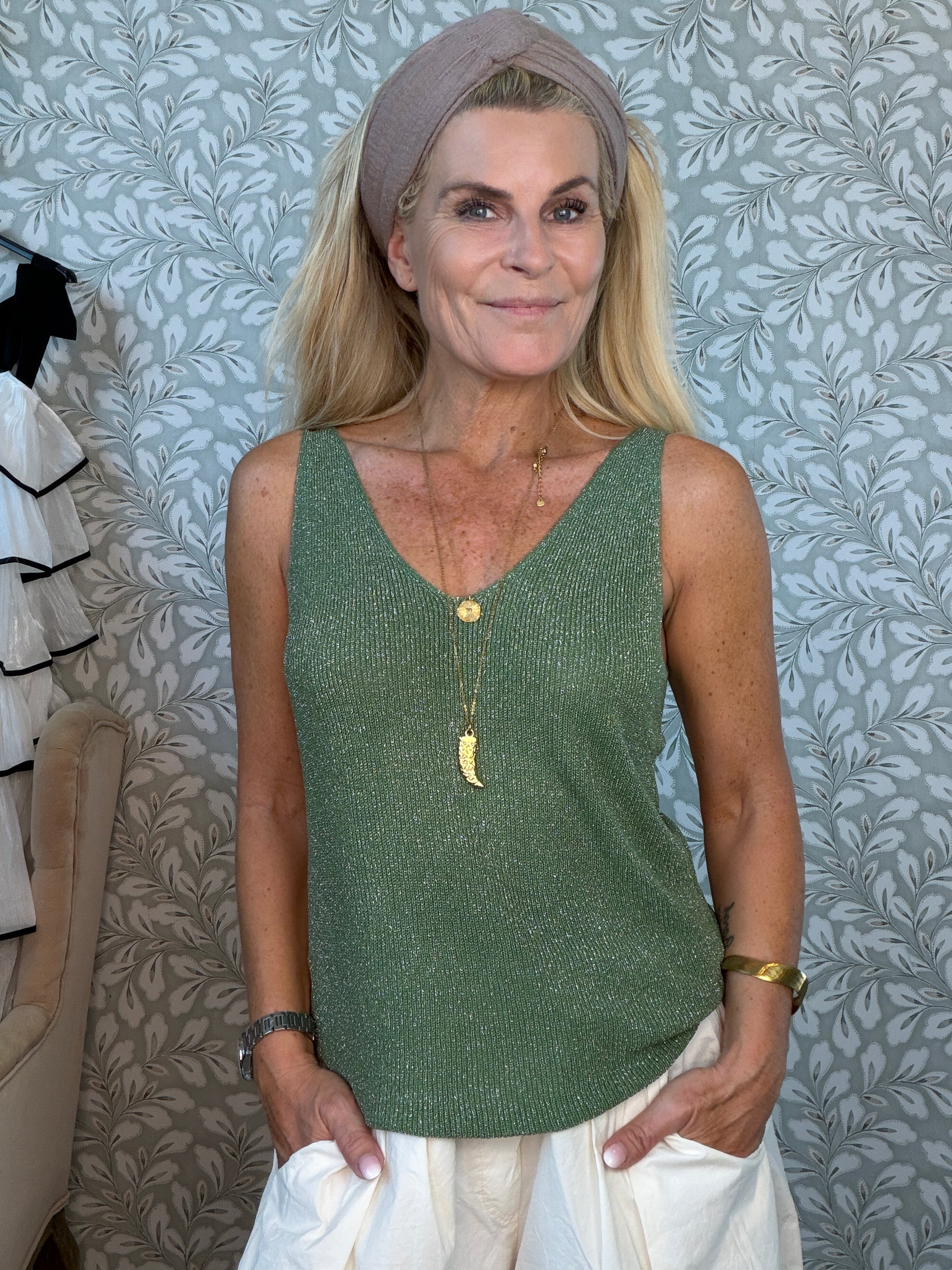 Cille top grass green