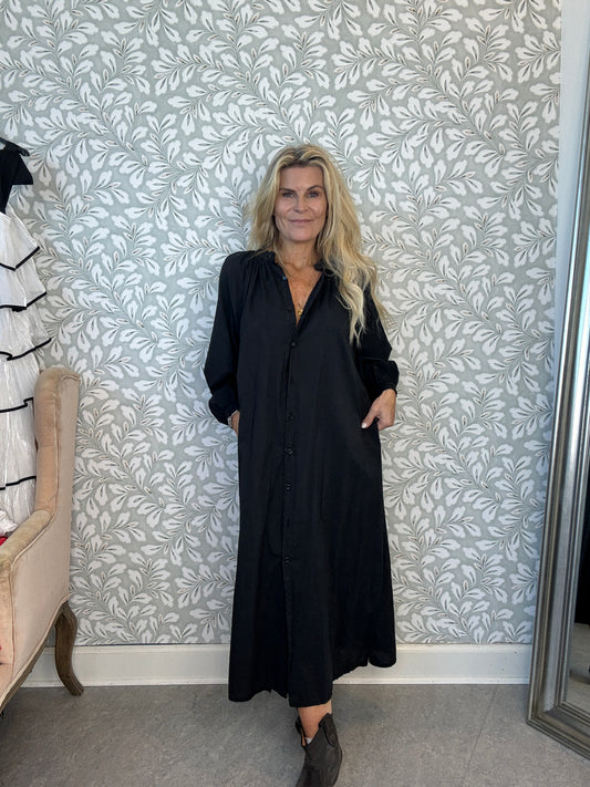 Boho kaftan shirtdress Black