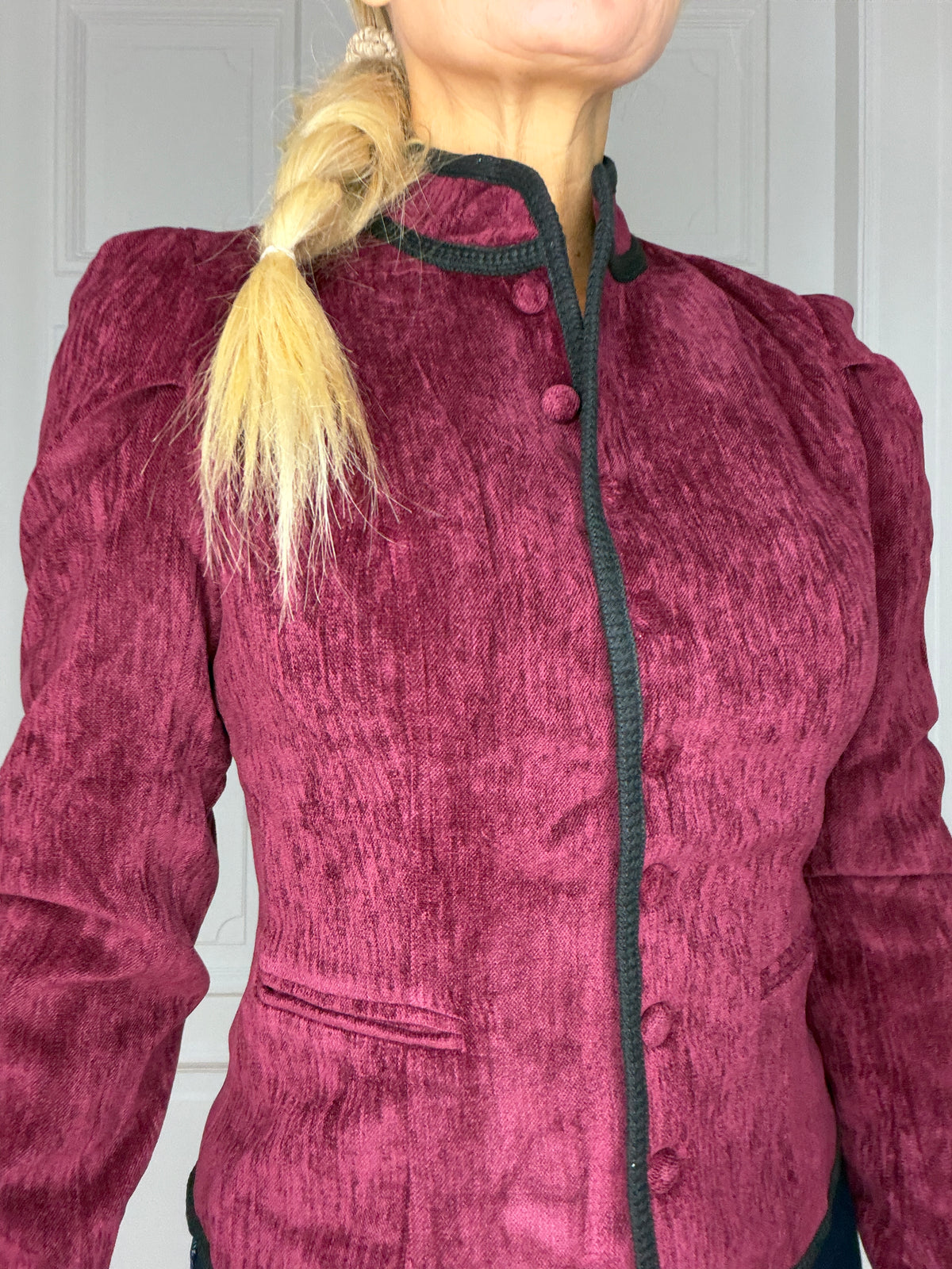 Velour jacket burgundy