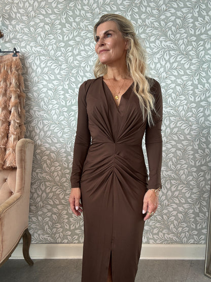 Draped dress Brown