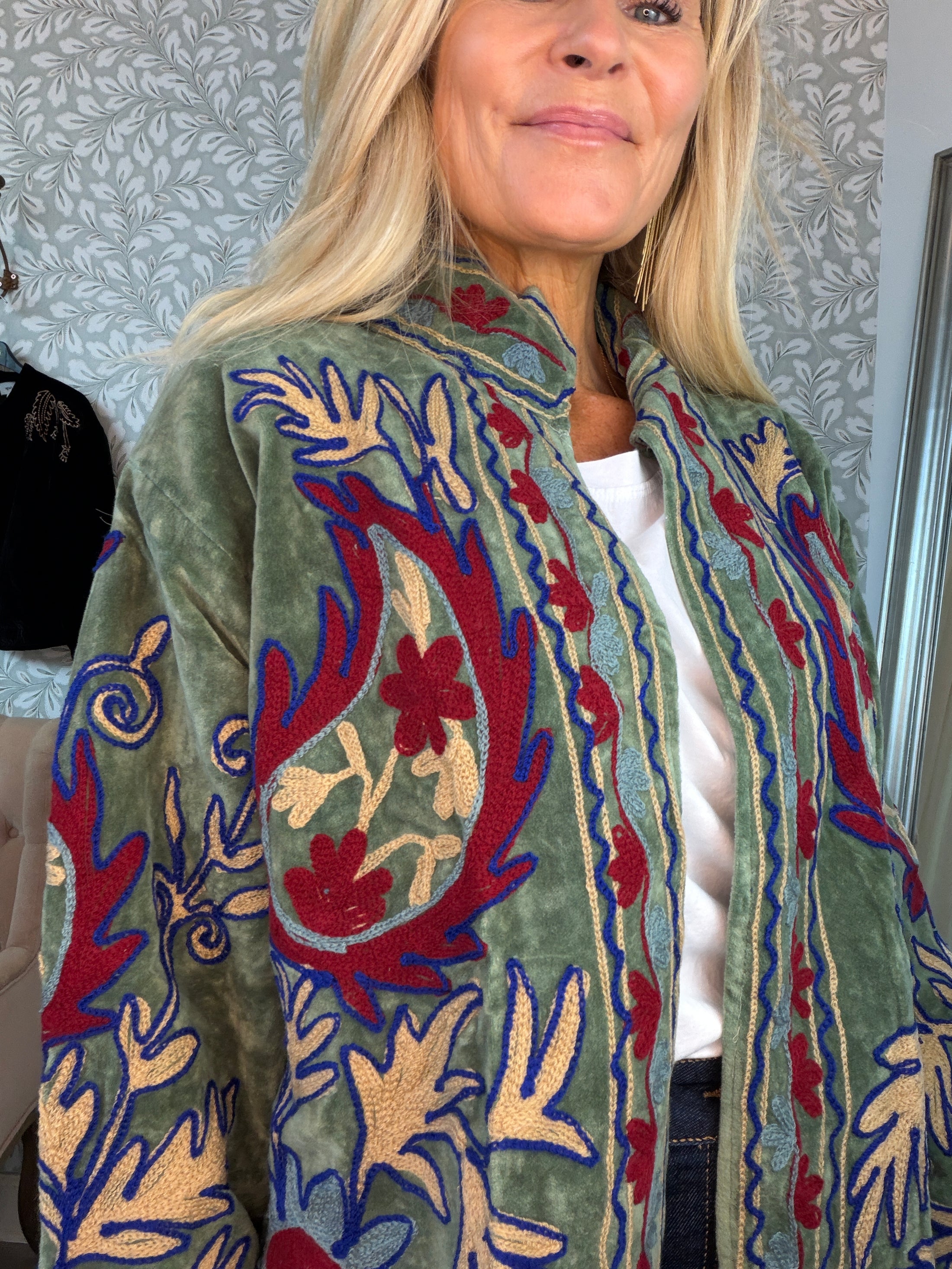 Unika velourcoat green