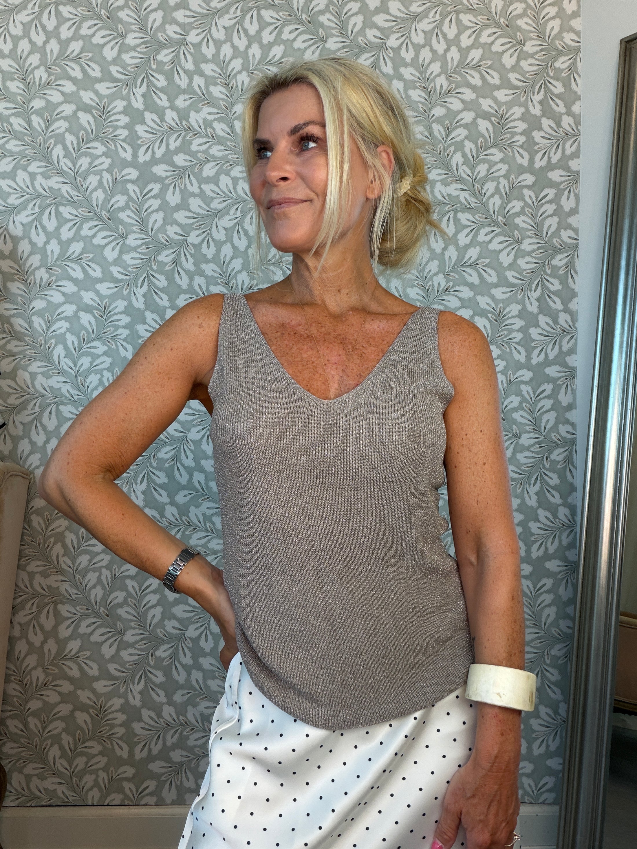 Cille top cappucino