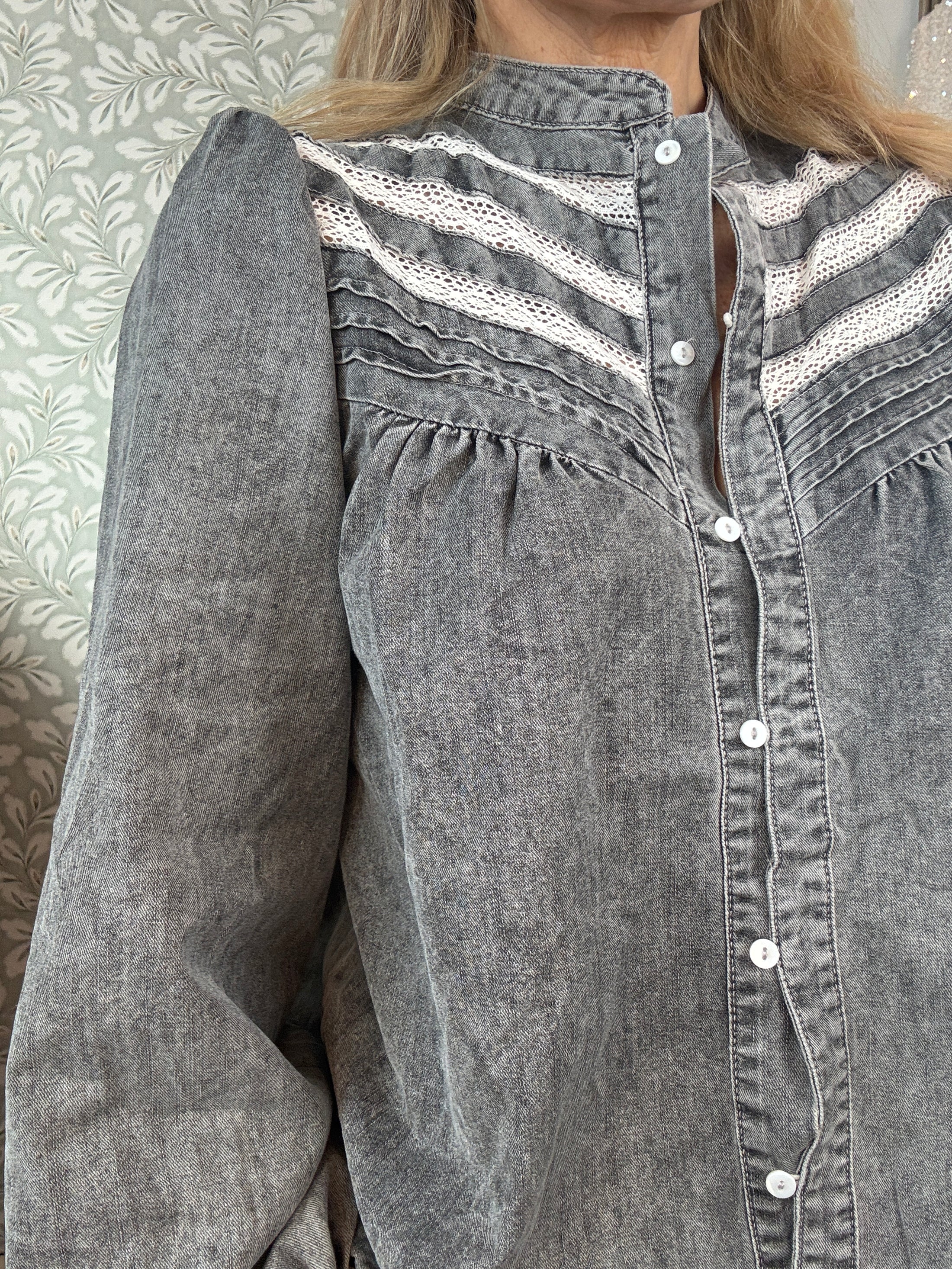 Silje denimshirt grey