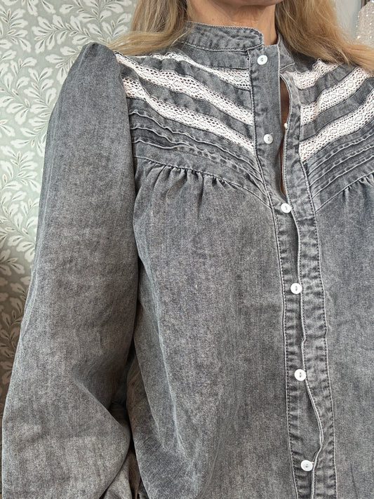 Silje denimshirt grey