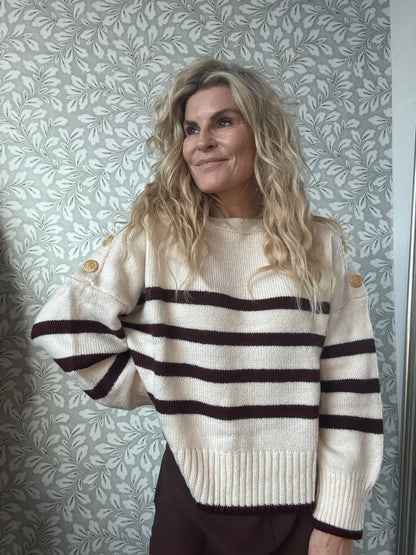 Lotus Knit Brown/Offwhite