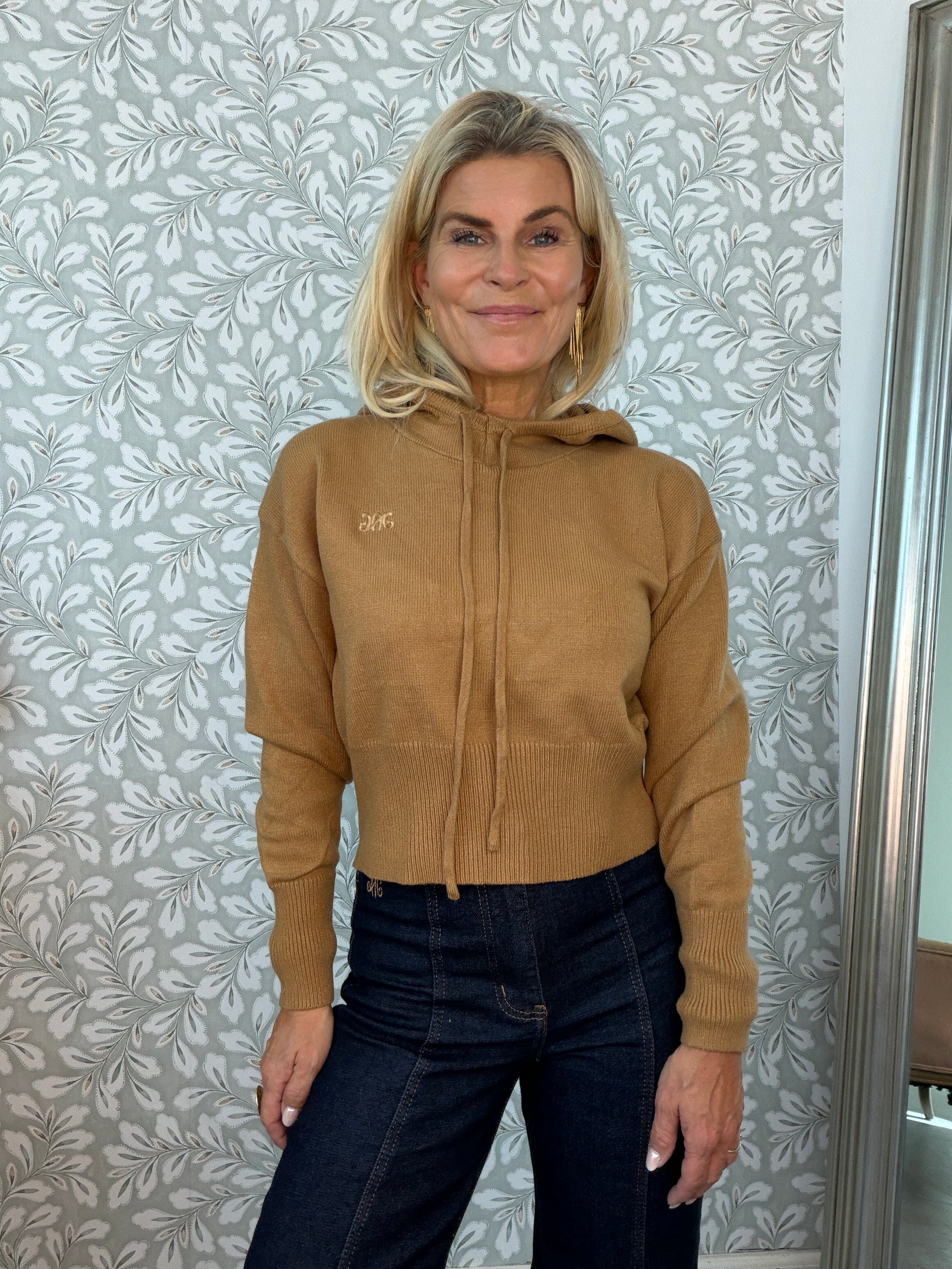 Knit hoodie Caramel