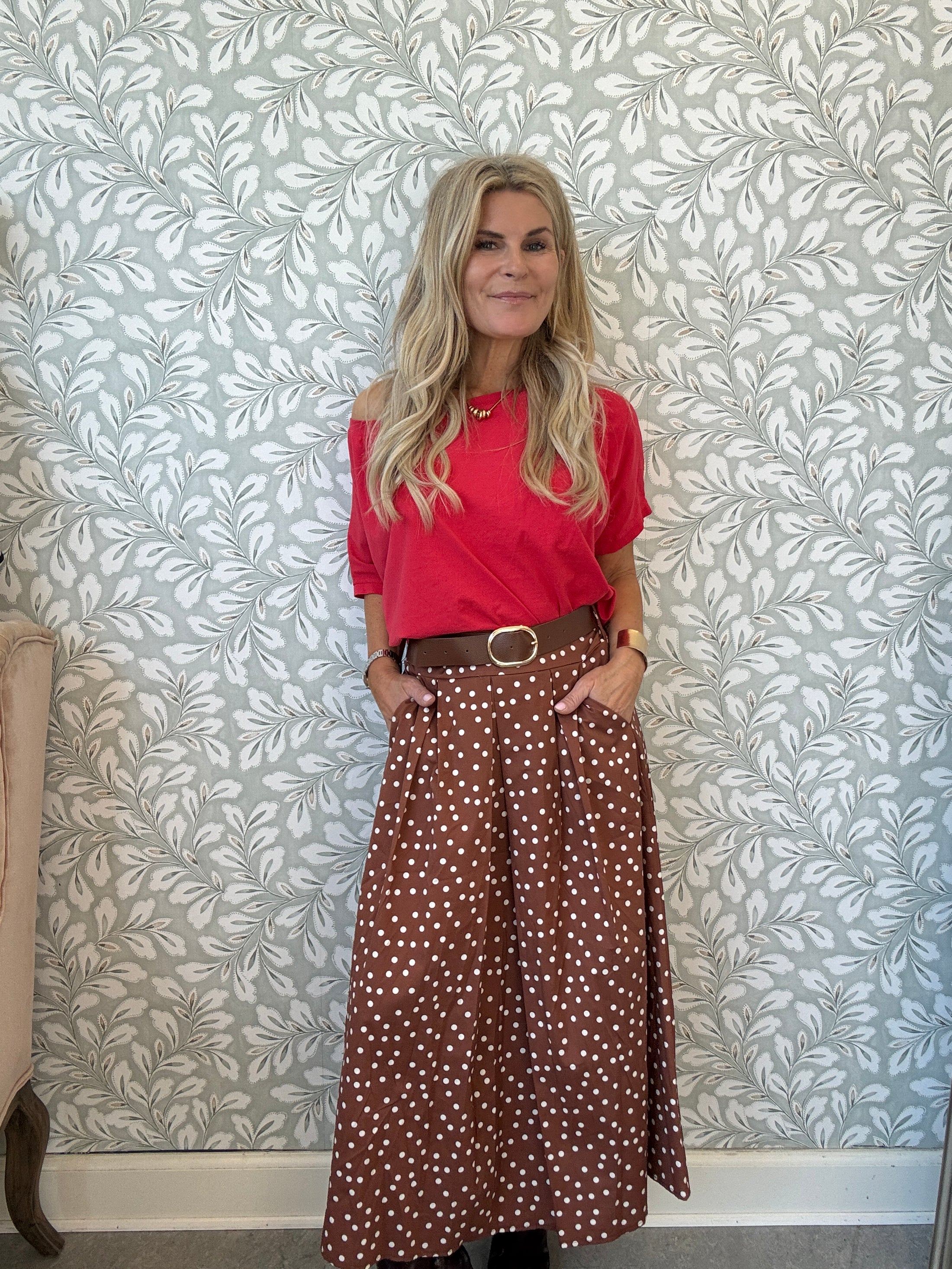 Dot Skirt Brown