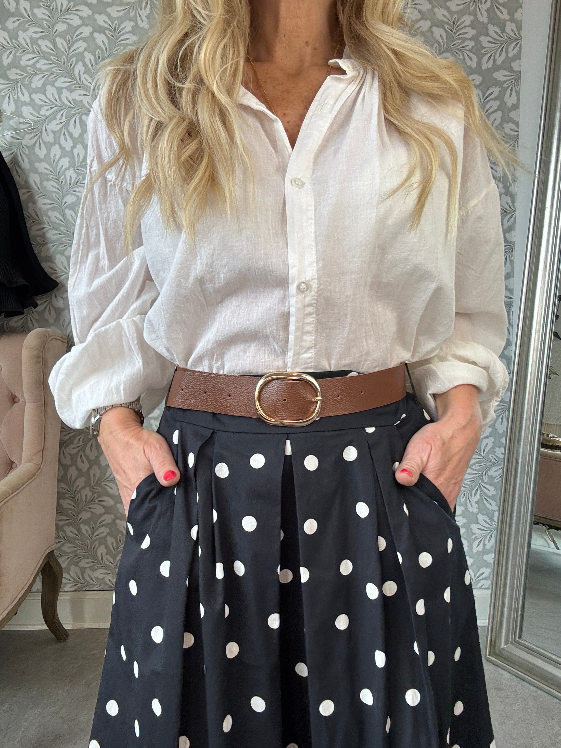 Dot skirt black