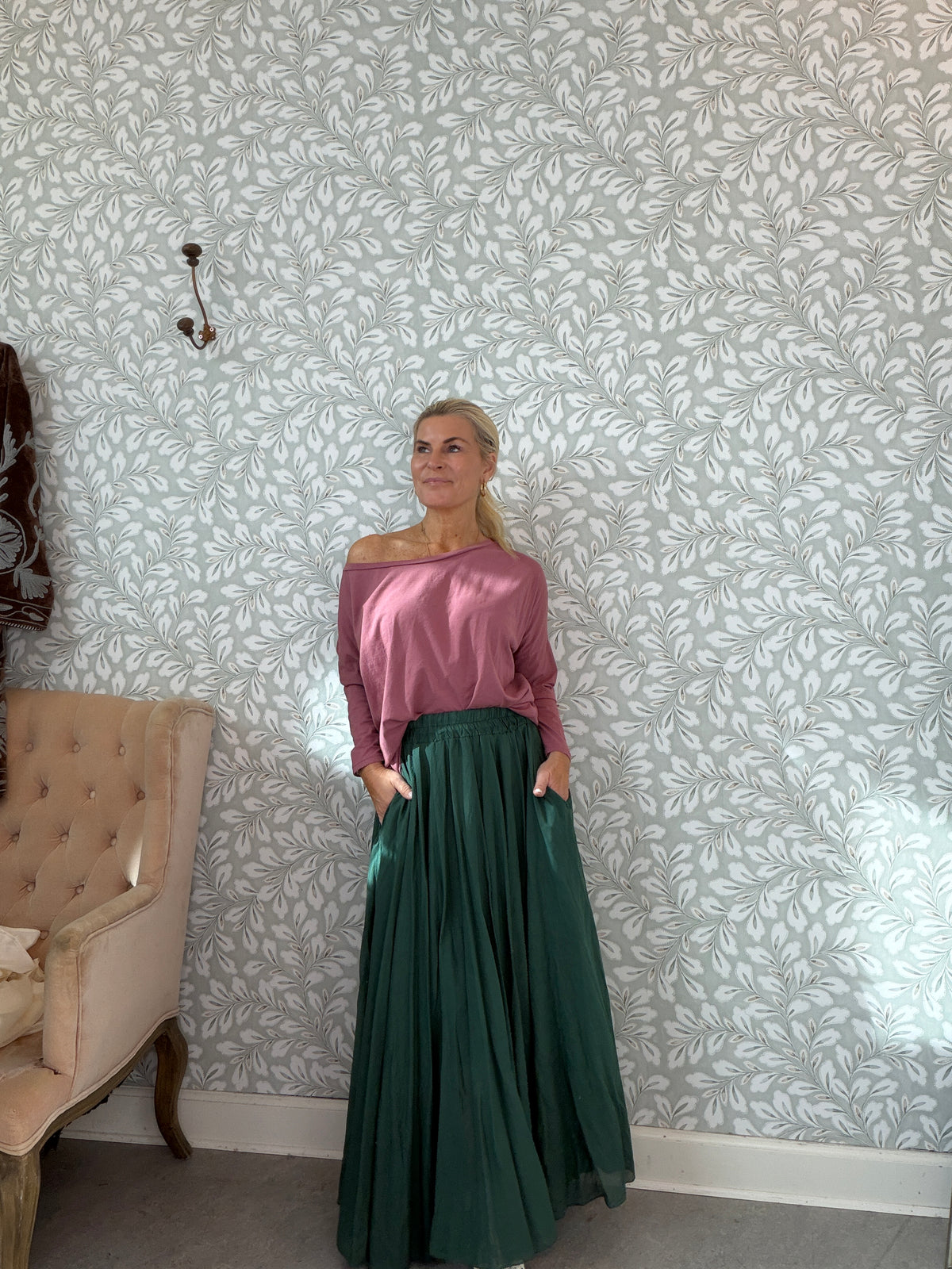 Basic maxiskirt green