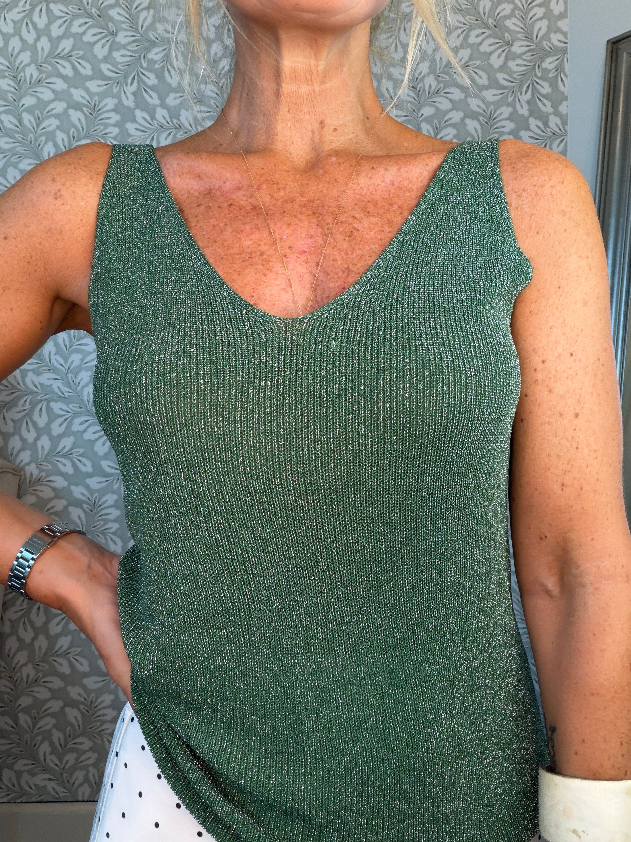 Cille top Dark green