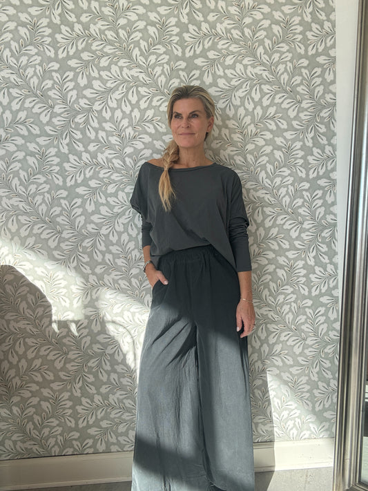 Velvet pants Wide Grey