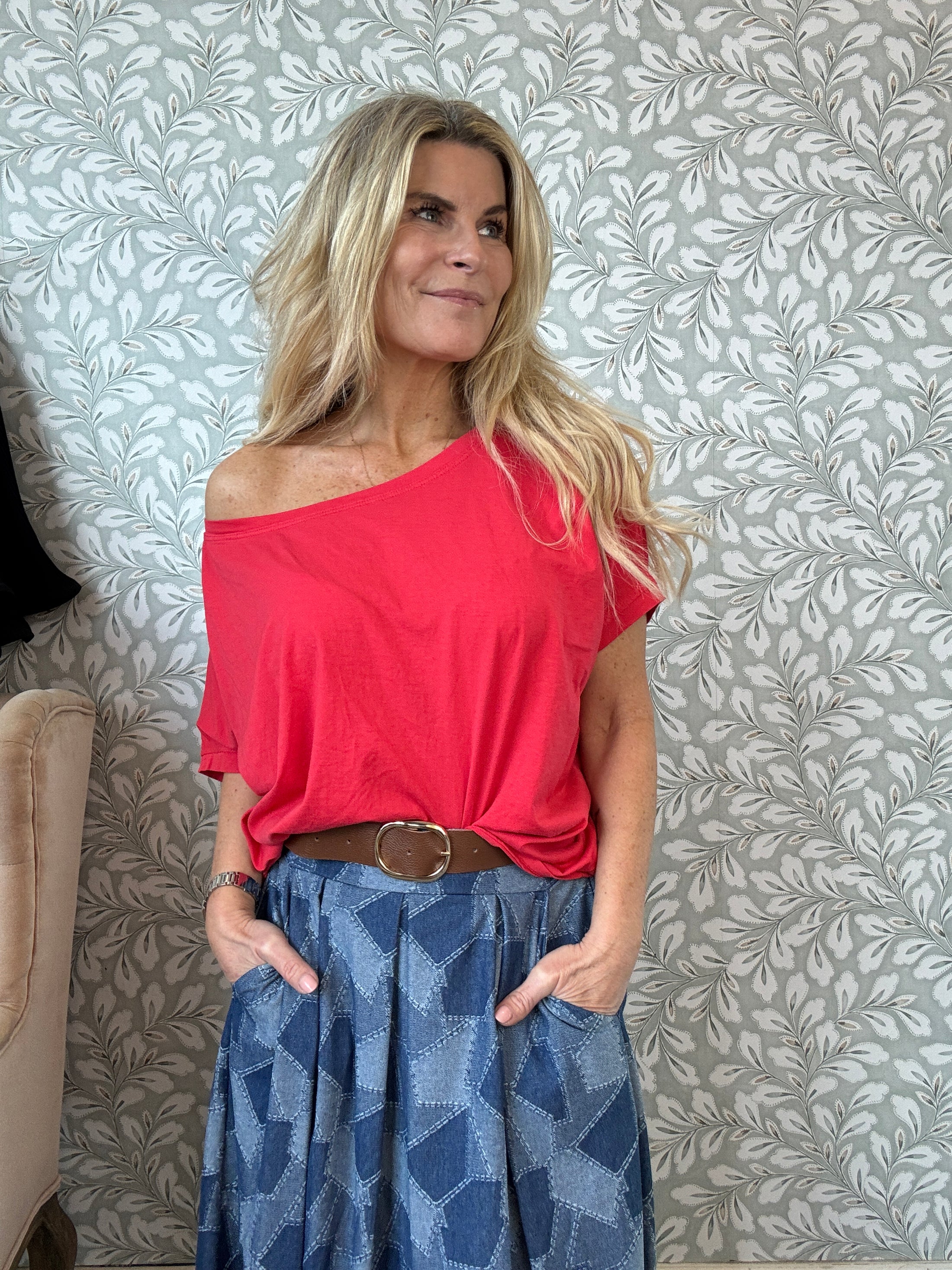 Basic tee short sleeve coral