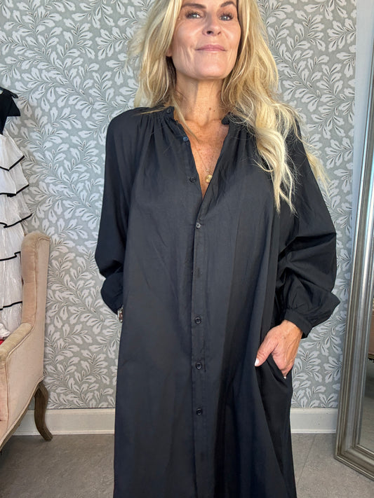 Boho kaftan shirtdress Black
