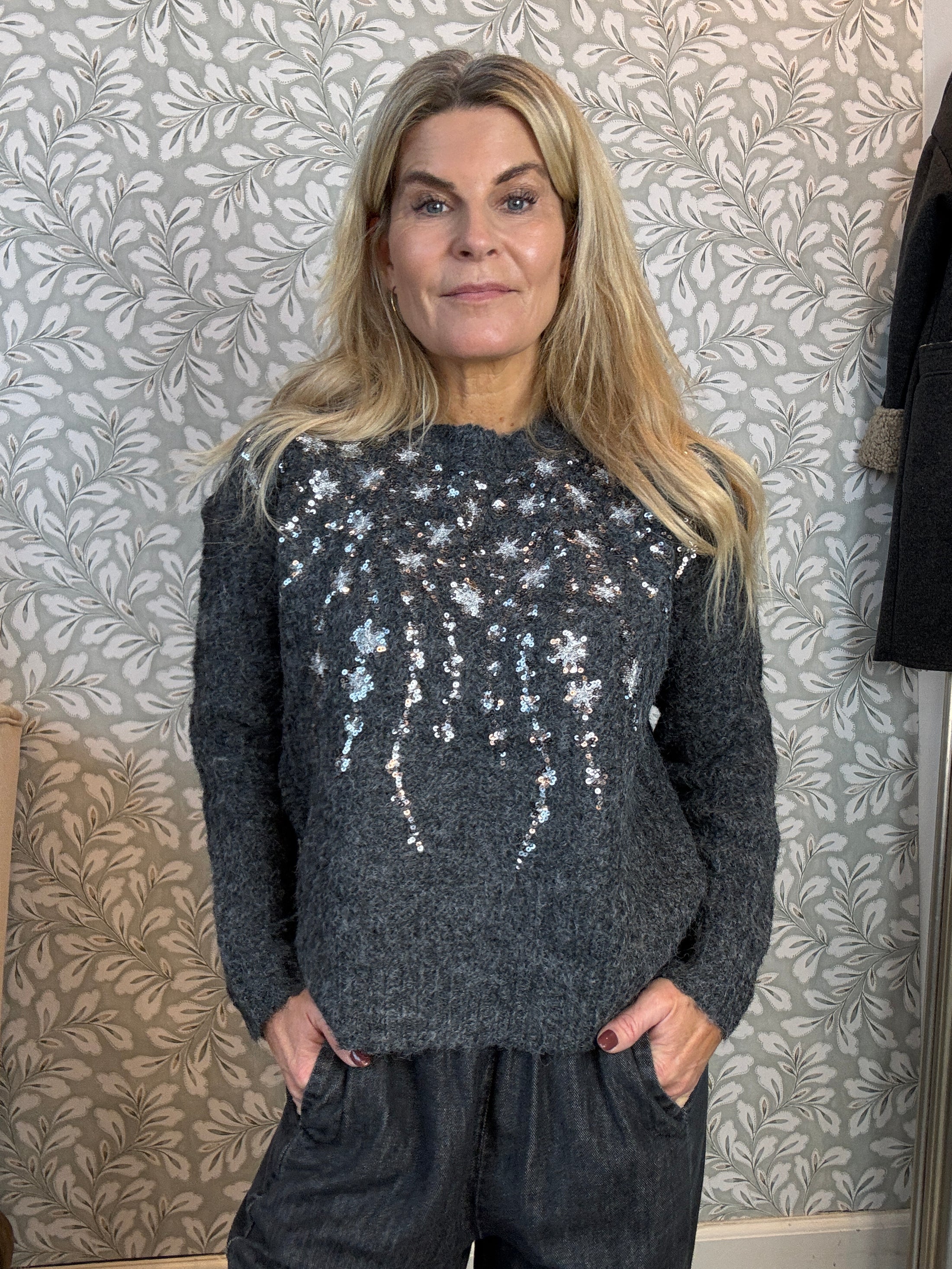 Sequins pullover Grey