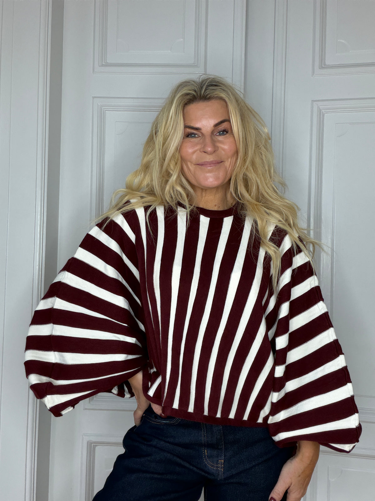 Lola Blouse Plum and creme