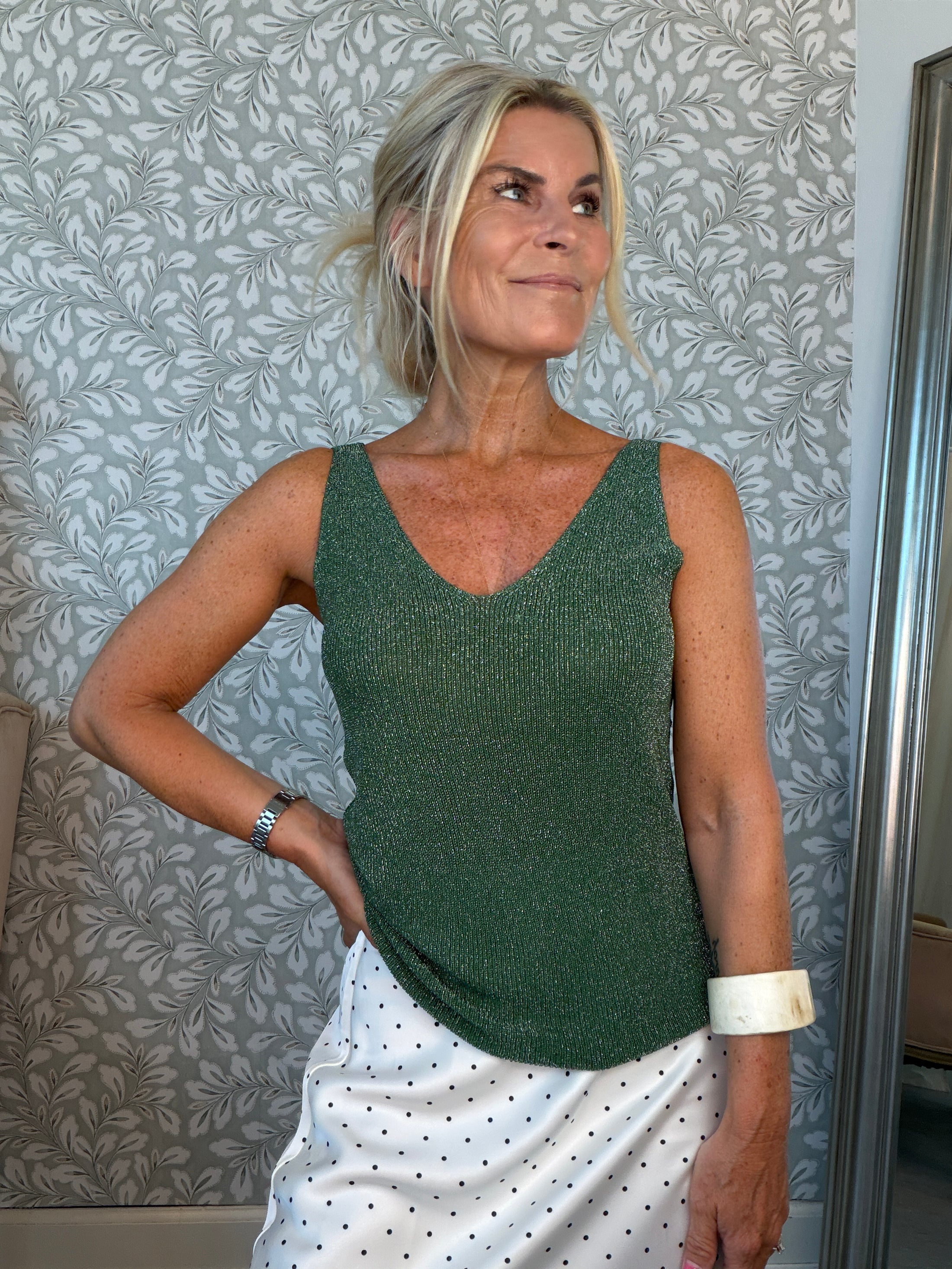Cille top Dark green