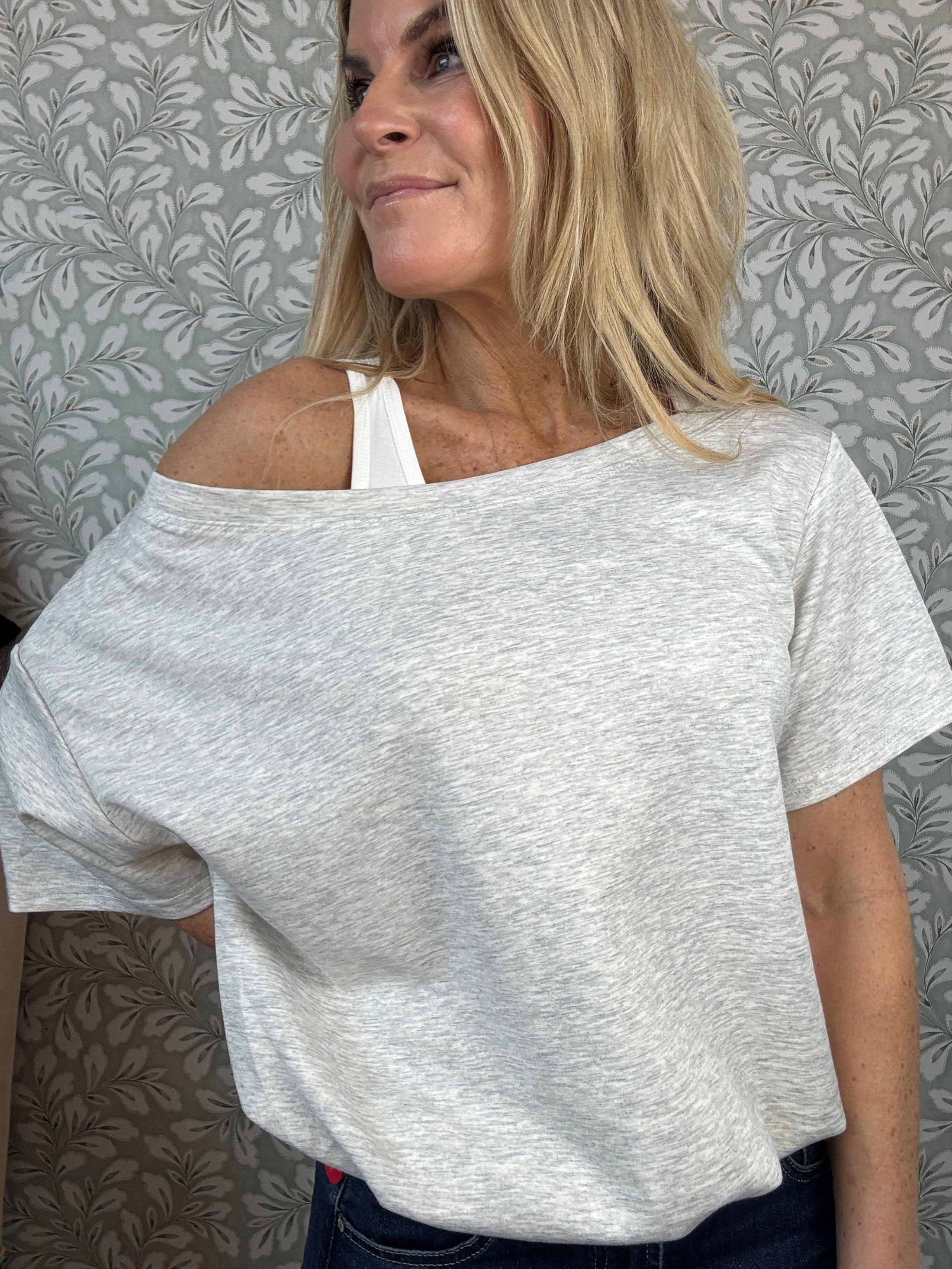 Boxy shirt with top Grey