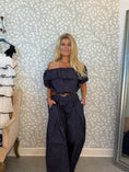 Load image into Gallery viewer, Laura pants Dark Blue with Brown dots
