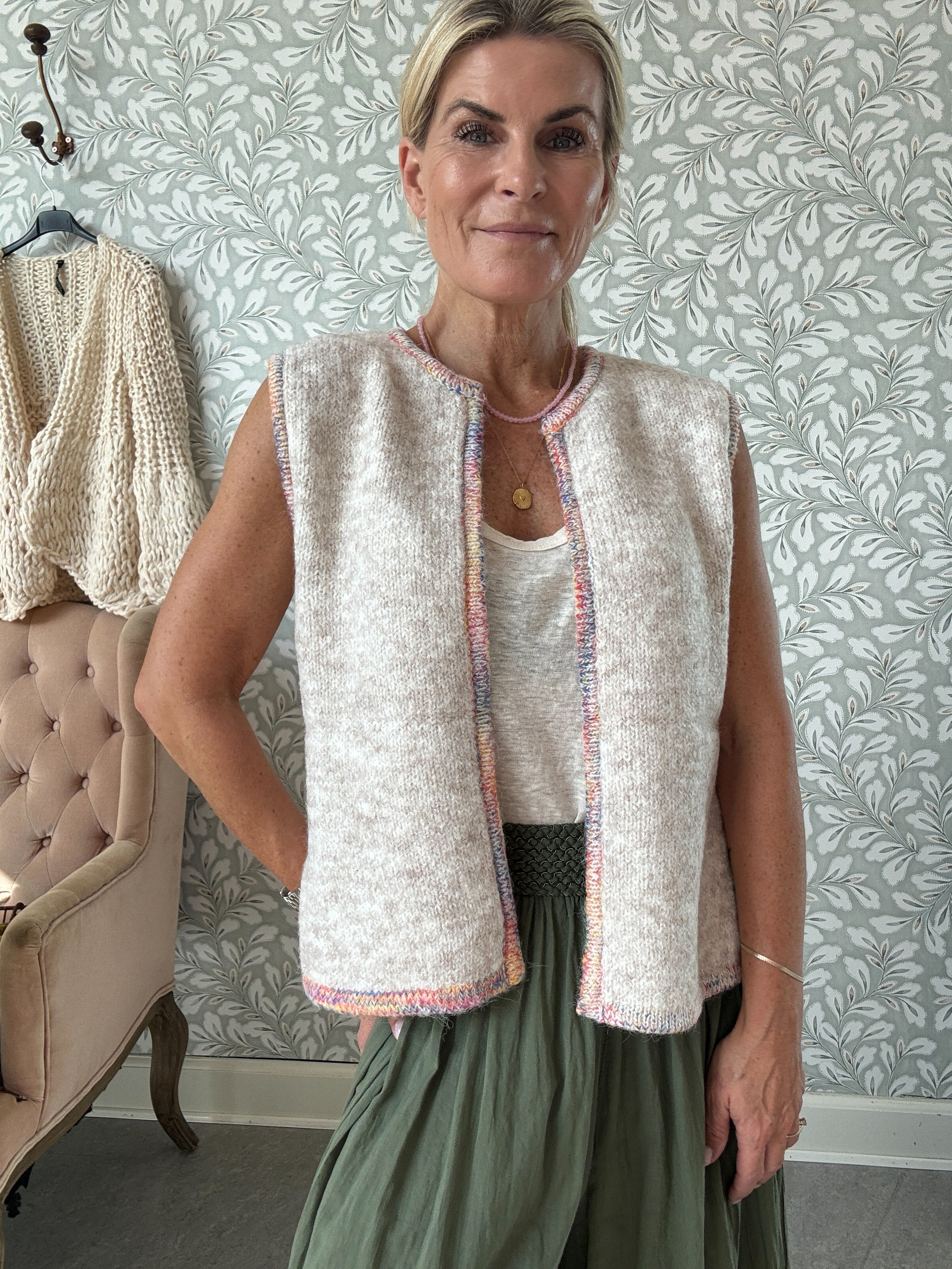 Knit Vest Beige