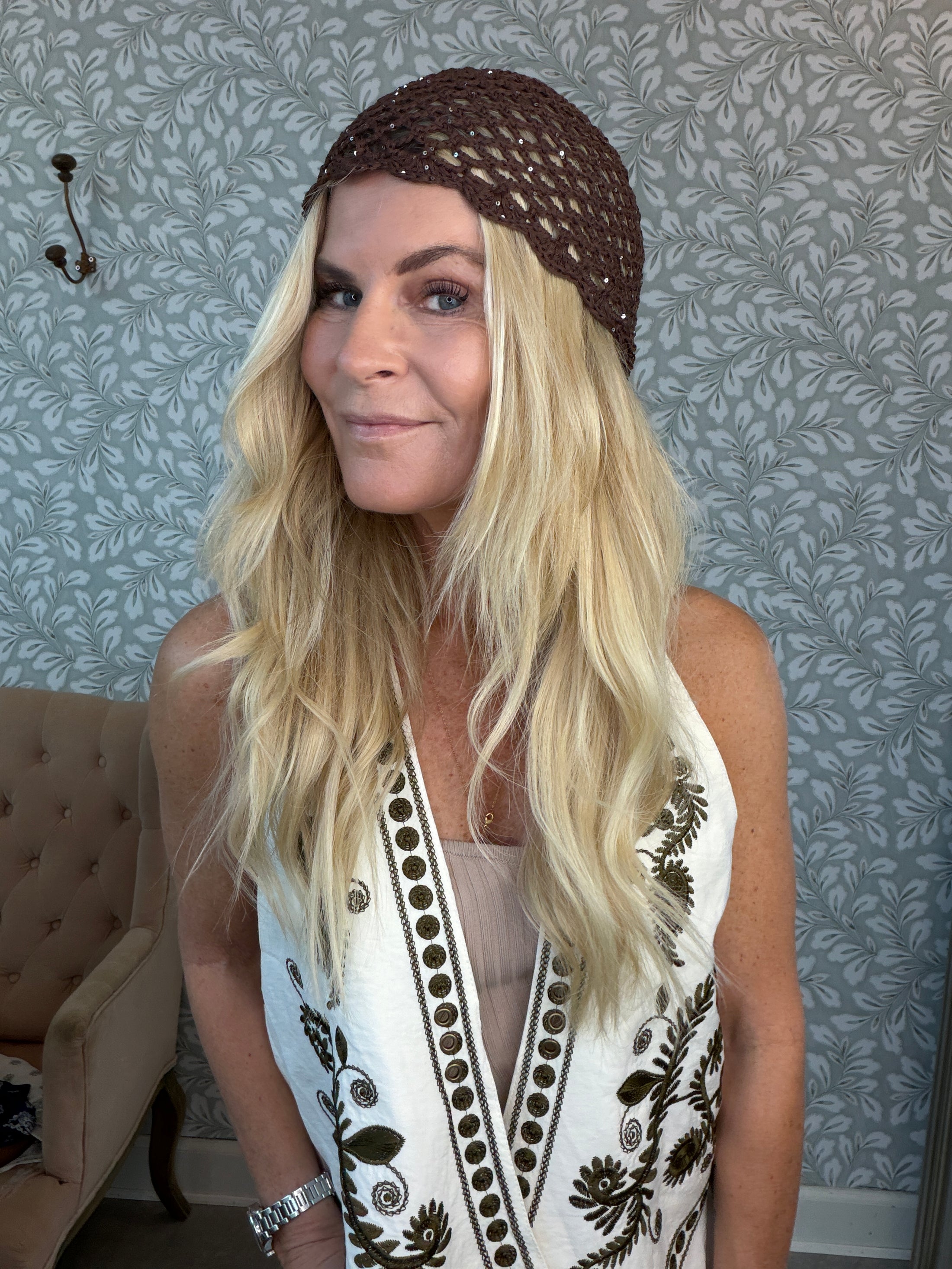 Hæklet boho hue chokolade